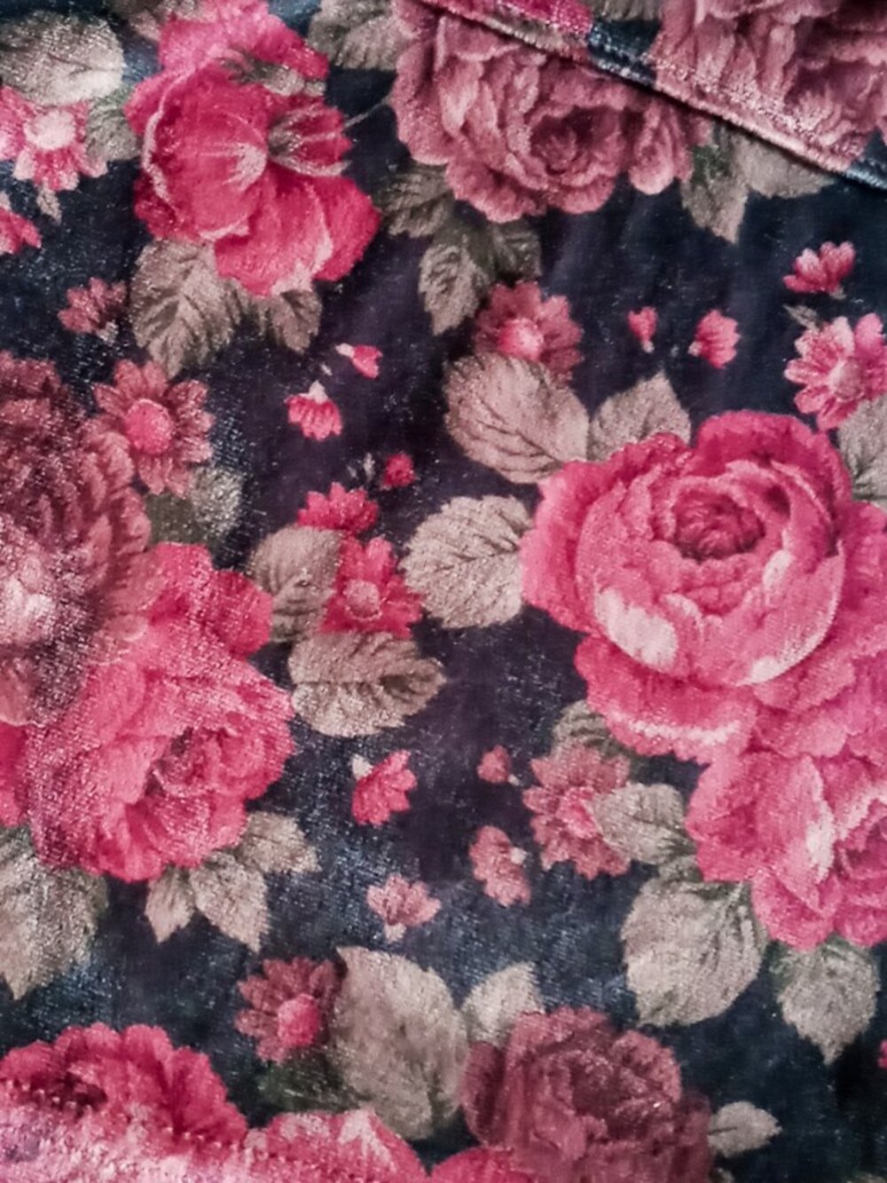 Vintage Moda INTL (Victoria's Secret) Velvet Babydoll Black Floral Tunic Dress M - Picture 7 of 13